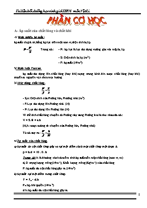 Tài liệu bồi dưỡng học sinh giỏi THCS môn Vật lý - Phần cơ học